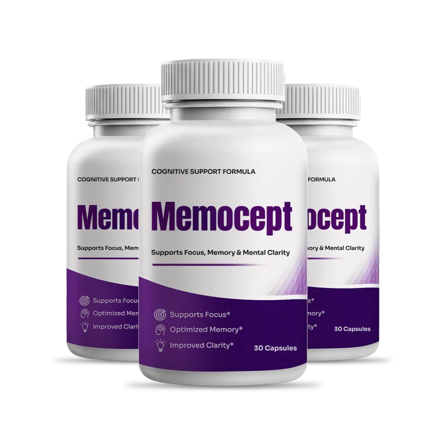 Memocept 3 bottle package for daily memory, focus and mental clarity support